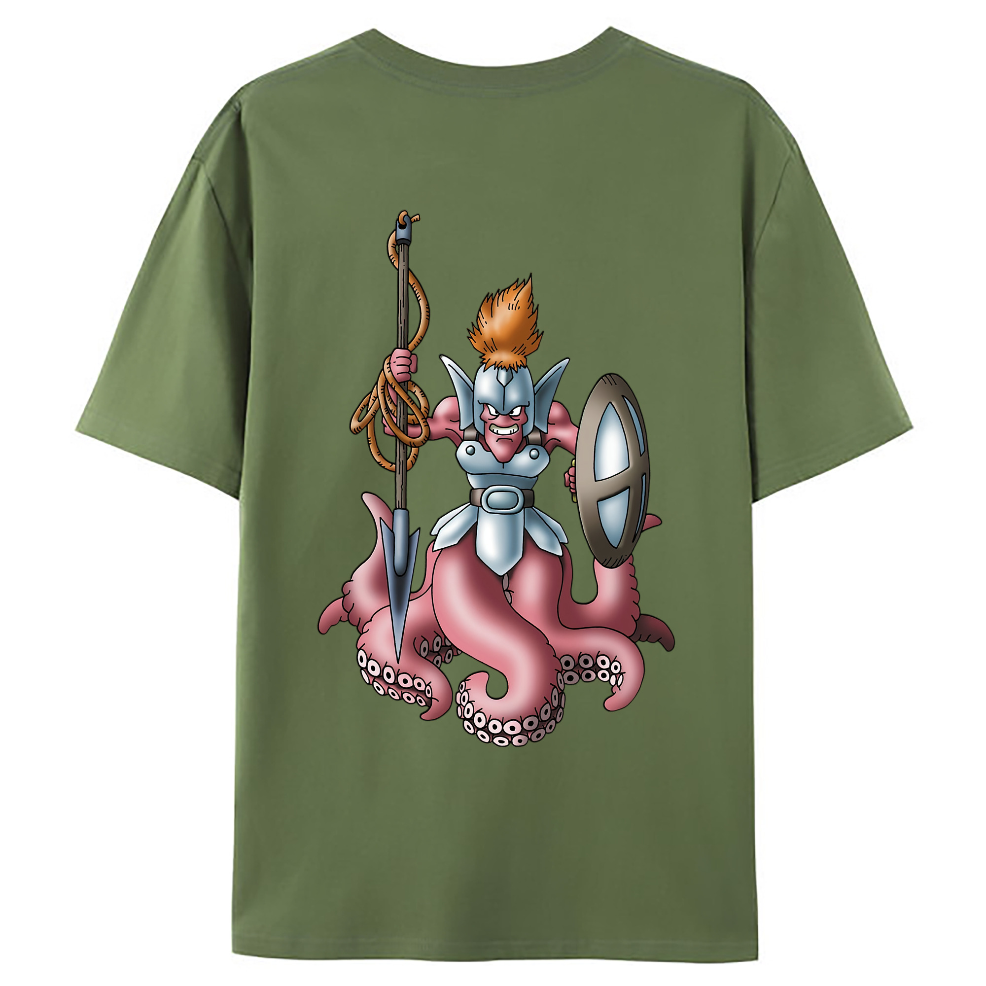 （画像用） ドラゴンクエスト Doragon Kuesuto Dragon Quest 綿100％ メンズ半袖Tシャツ（バックプリント） 通気性